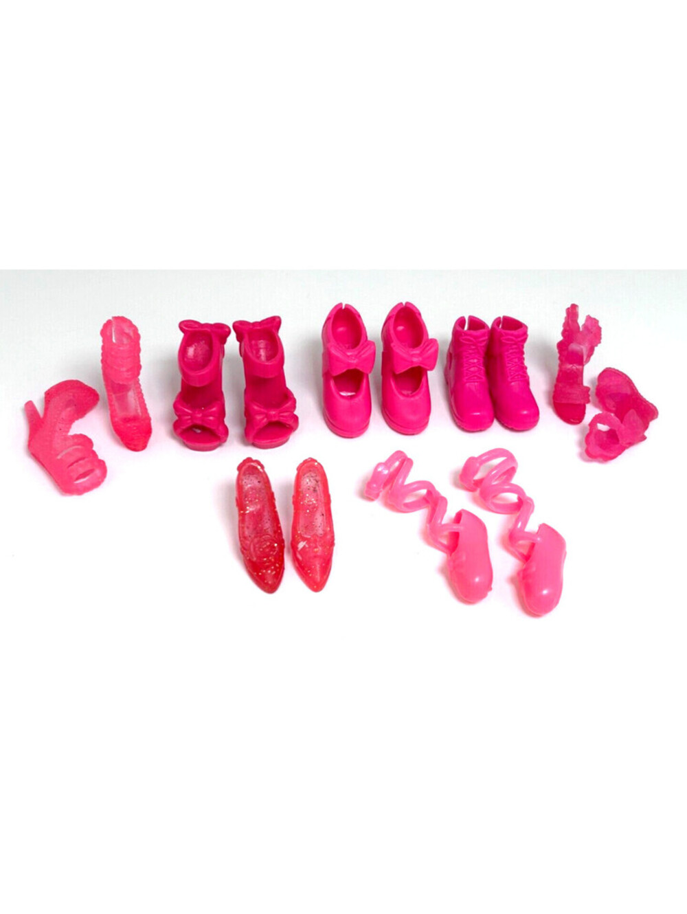 Barbie Shoes Hot Pink Lot of 7 Pairs